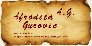 Afrodita Gurović vizit kartica